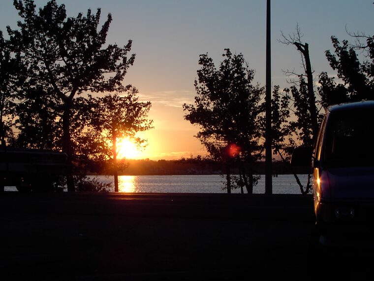 Sunset over Sylvan Lake, Alberta, on the family's last Canadian summer before moving to Mexico