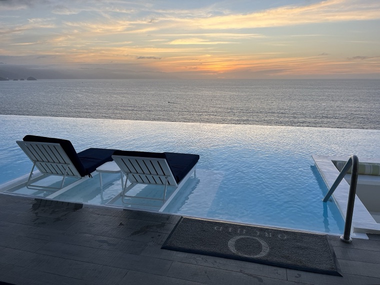 Infinity pool overlooking Banderas Bay at a Puerto Vallarta property